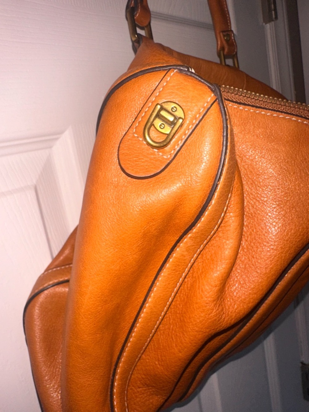 Fossil Kendall Satchel Large Rare Like New Leather Y2K Speedy Style Purse - Picture 10 of 13